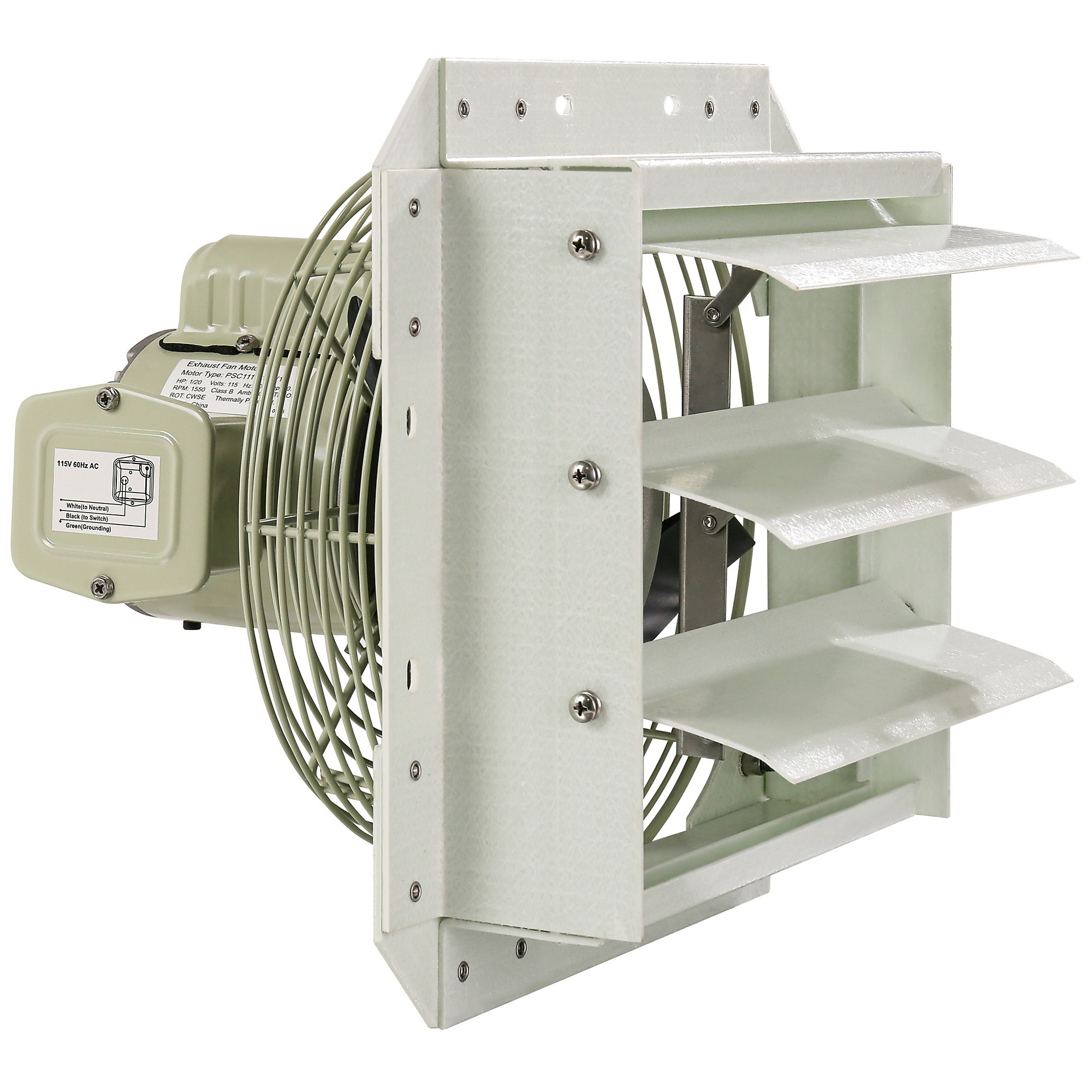 Dr. Infrared Heater iLiving Corrosion-Resistant Shutter Exhaust Fan — 10in., Single Speed, Galvanized Steel Frame, Model# ILG8SF10S-CR